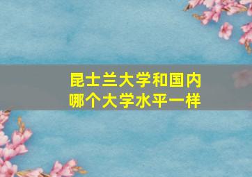 昆士兰大学和国内哪个大学水平一样