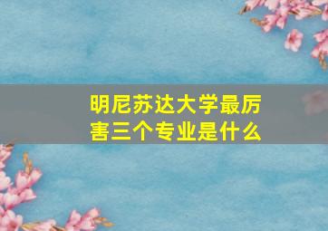 明尼苏达大学最厉害三个专业是什么