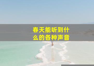 春天能听到什么的各种声音