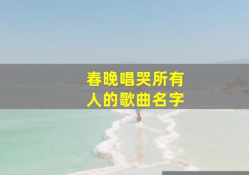 春晚唱哭所有人的歌曲名字