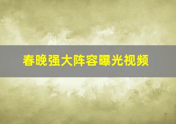 春晚强大阵容曝光视频