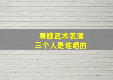 春晚武术表演三个人是谁唱的