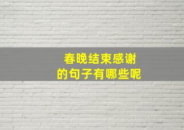 春晚结束感谢的句子有哪些呢