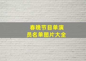 春晚节目单演员名单图片大全