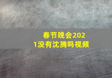 春节晚会2021没有沈腾吗视频