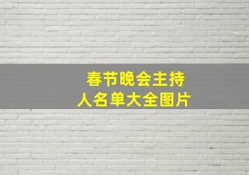 春节晚会主持人名单大全图片