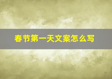 春节第一天文案怎么写