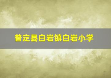 普定县白岩镇白岩小学