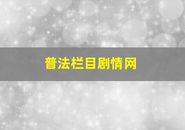 普法栏目剧情网