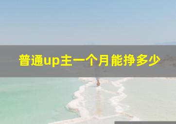 普通up主一个月能挣多少