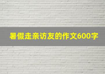 暑假走亲访友的作文600字