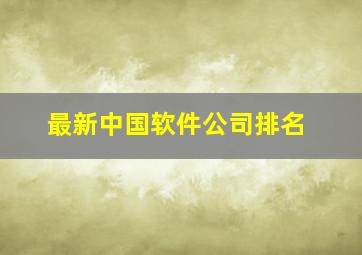 最新中国软件公司排名