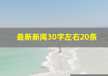 最新新闻30字左右20条