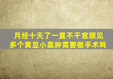 月经十天了一直不干宫颈见多个黄豆小囊肿需要做手术吗