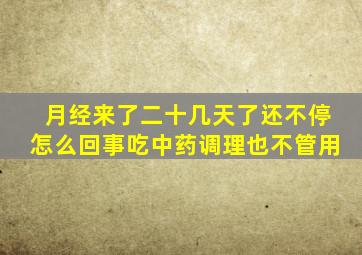 月经来了二十几天了还不停怎么回事吃中药调理也不管用