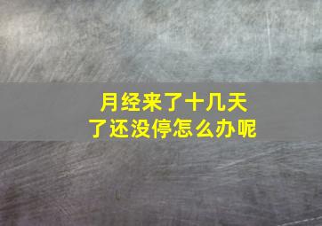 月经来了十几天了还没停怎么办呢