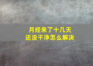 月经来了十几天还没干净怎么解决