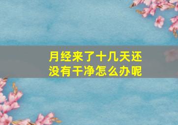 月经来了十几天还没有干净怎么办呢