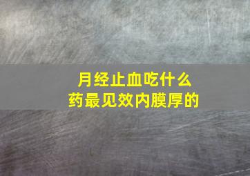 月经止血吃什么药最见效内膜厚的