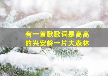 有一首歌歌词是高高的兴安岭一片大森林