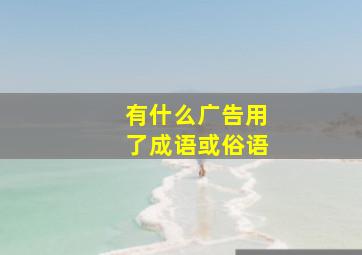 有什么广告用了成语或俗语