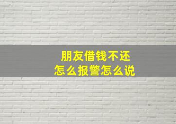 朋友借钱不还怎么报警怎么说