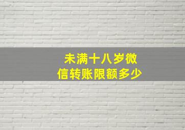 未满十八岁微信转账限额多少