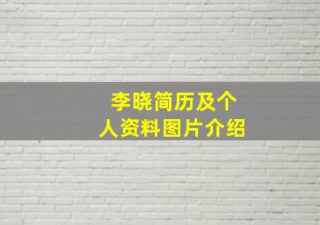 李晓简历及个人资料图片介绍