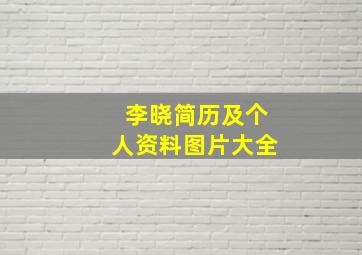 李晓简历及个人资料图片大全