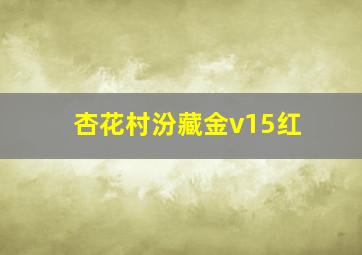 杏花村汾藏金v15红