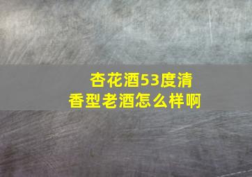 杏花酒53度清香型老酒怎么样啊