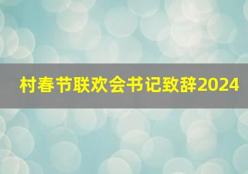 村春节联欢会书记致辞2024