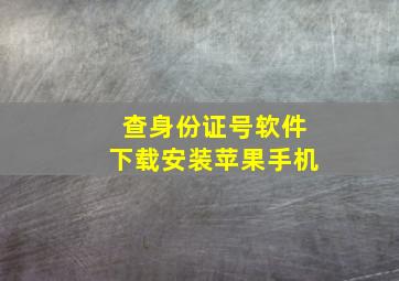 查身份证号软件下载安装苹果手机