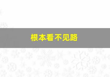 根本看不见路