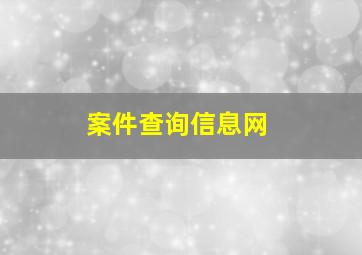 案件查询信息网