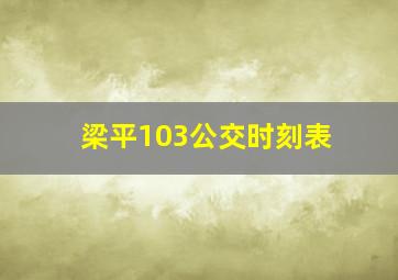 梁平103公交时刻表