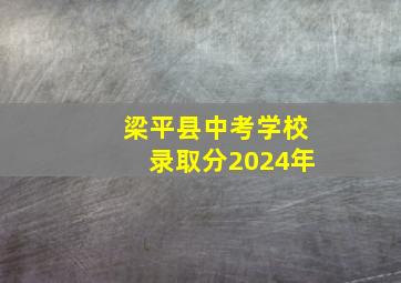 梁平县中考学校录取分2024年