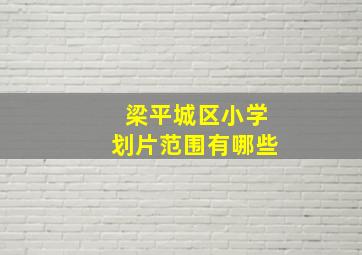 梁平城区小学划片范围有哪些