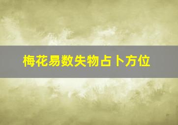 梅花易数失物占卜方位