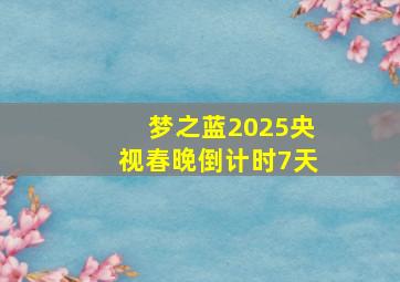 梦之蓝2025央视春晚倒计时7天