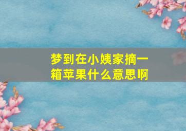 梦到在小姨家摘一箱苹果什么意思啊