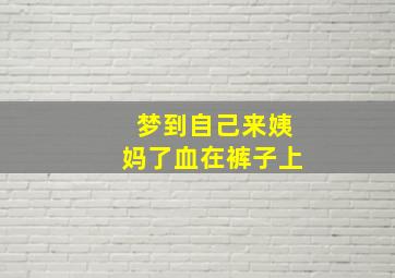 梦到自己来姨妈了血在裤子上