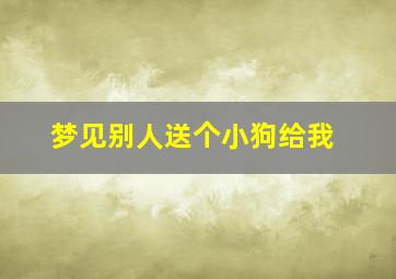 梦见别人送个小狗给我