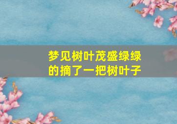 梦见树叶茂盛绿绿的摘了一把树叶子