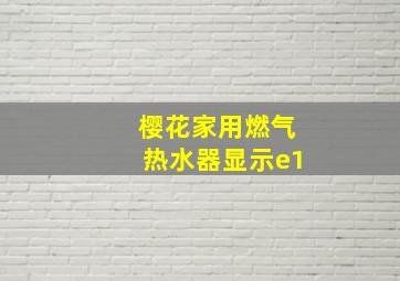 樱花家用燃气热水器显示e1