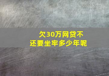 欠30万网贷不还要坐牢多少年呢