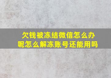 欠钱被冻结微信怎么办呢怎么解冻账号还能用吗