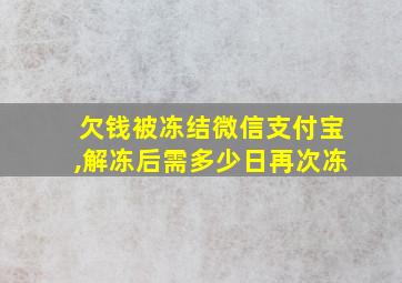 欠钱被冻结微信支付宝,解冻后需多少日再次冻