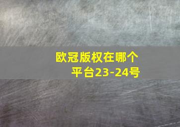 欧冠版权在哪个平台23-24号