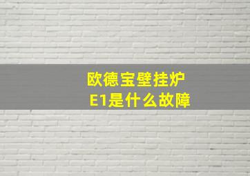 欧德宝壁挂炉E1是什么故障